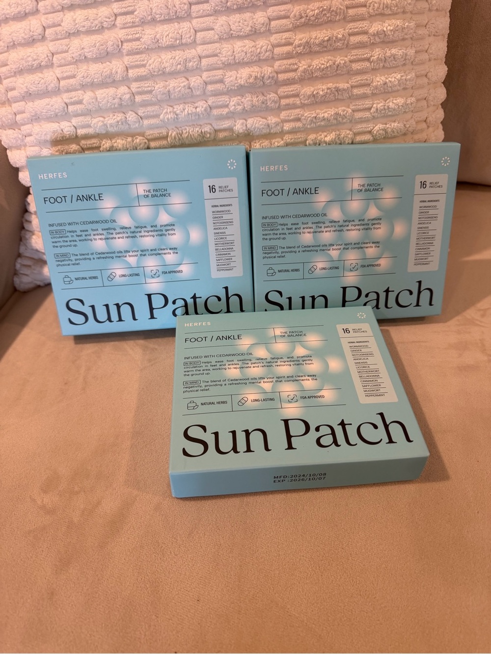 Pain Relief: New and Sealed Sun Patch Foot & Ankle Patch 3 Box Lot